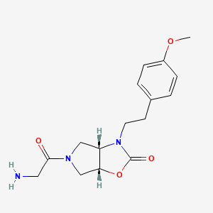 molecular formula C16H21N3O4 B5323881 rel-(3aS,6aR)-5-glycyl-3-[2-(4-methoxyphenyl)ethyl]hexahydro-2H-pyrrolo[3,4-d][1,3]oxazol-2-one hydrochloride 