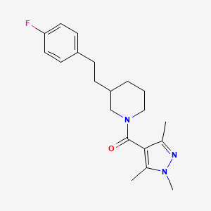 molecular formula C20H26FN3O B5323898 3-[2-(4-fluorophenyl)ethyl]-1-[(1,3,5-trimethyl-1H-pyrazol-4-yl)carbonyl]piperidine 