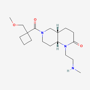 molecular formula C18H31N3O3 B5323912 rel-(4aS,8aR)-6-{[1-(methoxymethyl)cyclobutyl]carbonyl}-1-[2-(methylamino)ethyl]octahydro-1,6-naphthyridin-2(1H)-one hydrochloride 