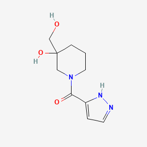 molecular formula C10H15N3O3 B5323930 3-(hydroxymethyl)-1-(1H-pyrazol-3-ylcarbonyl)-3-piperidinol 