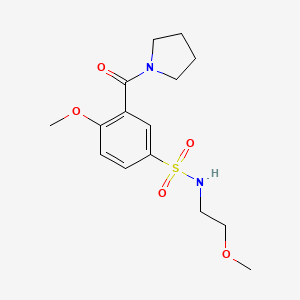 4-methoxy-N-(2-methoxyethyl)-3-(pyrrolidin-1-ylcarbonyl)benzenesulfonamide