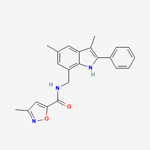 molecular formula C22H21N3O2 B5323961 N-[(3,5-dimethyl-2-phenyl-1H-indol-7-yl)methyl]-3-methylisoxazole-5-carboxamide 