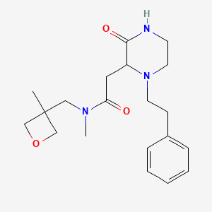 molecular formula C20H29N3O3 B5323977 N-methyl-N-[(3-methyl-3-oxetanyl)methyl]-2-[3-oxo-1-(2-phenylethyl)-2-piperazinyl]acetamide 