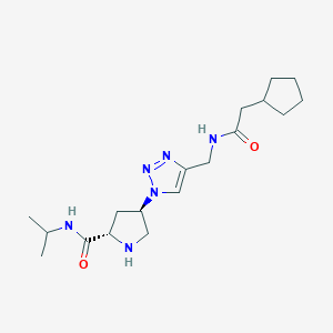 molecular formula C18H30N6O2 B5323997 (4R)-4-(4-{[(cyclopentylacetyl)amino]methyl}-1H-1,2,3-triazol-1-yl)-N-isopropyl-L-prolinamide hydrochloride 