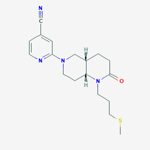 molecular formula C18H24N4OS B5324004 2-[(4aS*,8aR*)-1-[3-(methylthio)propyl]-2-oxooctahydro-1,6-naphthyridin-6(2H)-yl]isonicotinonitrile 