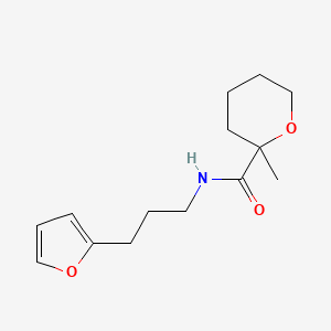 molecular formula C14H21NO3 B5324041 N-[3-(2-furyl)propyl]-2-methyltetrahydro-2H-pyran-2-carboxamide 