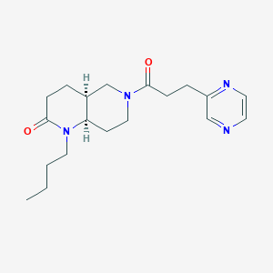 molecular formula C19H28N4O2 B5324069 (4aS*,8aR*)-1-butyl-6-(3-pyrazin-2-ylpropanoyl)octahydro-1,6-naphthyridin-2(1H)-one 