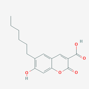 molecular formula C16H18O5 B5324073 6-hexyl-7-hydroxy-2-oxo-2H-chromene-3-carboxylic acid 