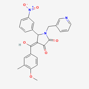 molecular formula C25H21N3O6 B5324097 3-hydroxy-4-(4-methoxy-3-methylbenzoyl)-5-(3-nitrophenyl)-1-(3-pyridinylmethyl)-1,5-dihydro-2H-pyrrol-2-one 