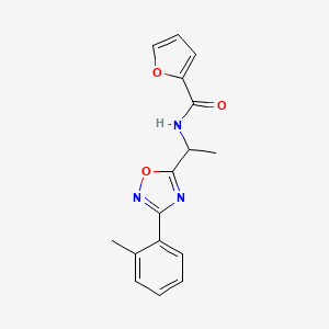 molecular formula C16H15N3O3 B5324105 N-{1-[3-(2-methylphenyl)-1,2,4-oxadiazol-5-yl]ethyl}-2-furamide 