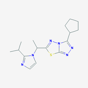 3-cyclopentyl-6-[1-(2-isopropyl-1H-imidazol-1-yl)ethyl][1,2,4]triazolo[3,4-b][1,3,4]thiadiazole