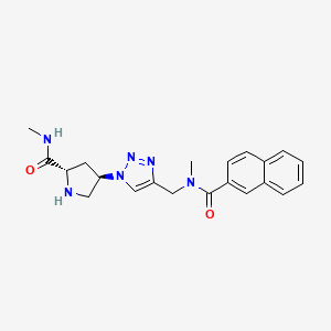 molecular formula C21H24N6O2 B5324157 (4R)-N-methyl-4-(4-{[methyl(2-naphthoyl)amino]methyl}-1H-1,2,3-triazol-1-yl)-L-prolinamide 