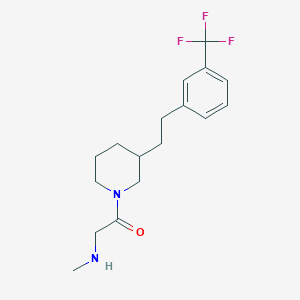 molecular formula C17H23F3N2O B5324167 N-methyl-2-oxo-2-(3-{2-[3-(trifluoromethyl)phenyl]ethyl}-1-piperidinyl)ethanamine hydrochloride 