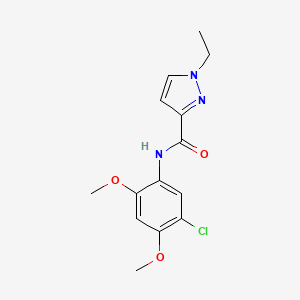 molecular formula C14H16ClN3O3 B5324173 N-(5-chloro-2,4-dimethoxyphenyl)-1-ethyl-1H-pyrazole-3-carboxamide 