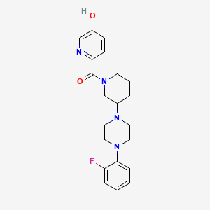 molecular formula C21H25FN4O2 B5324199 6-({3-[4-(2-fluorophenyl)-1-piperazinyl]-1-piperidinyl}carbonyl)-3-pyridinol 