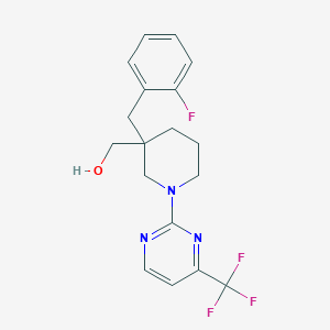 {3-(2-fluorobenzyl)-1-[4-(trifluoromethyl)pyrimidin-2-yl]piperidin-3-yl}methanol