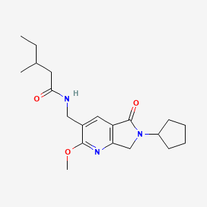 N-[(6-cyclopentyl-2-methoxy-5-oxo-6,7-dihydro-5H-pyrrolo[3,4-b]pyridin-3-yl)methyl]-3-methylpentanamide