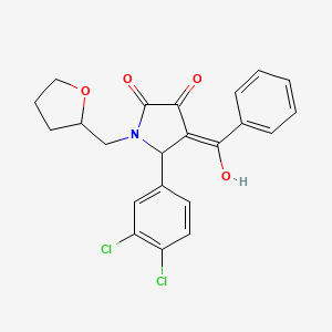 (4E)-5-(3,4-dichlorophenyl)-4-[hydroxy(phenyl)methylidene]-1-(oxolan-2-ylmethyl)pyrrolidine-2,3-dione