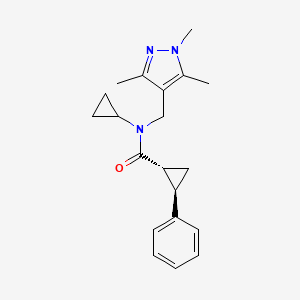 (1R*,2R*)-N-cyclopropyl-2-phenyl-N-[(1,3,5-trimethyl-1H-pyrazol-4-yl)methyl]cyclopropanecarboxamide