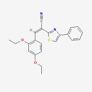 molecular formula C22H20N2O2S B5324273 (Z)-3-(2,4-diethoxyphenyl)-2-(4-phenyl-1,3-thiazol-2-yl)prop-2-enenitrile 