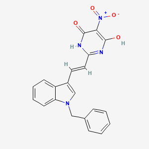 2-[2-(1-benzyl-1H-indol-3-yl)vinyl]-6-hydroxy-5-nitro-4(3H)-pyrimidinone