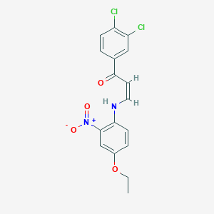 molecular formula C17H14Cl2N2O4 B5324283 (Z)-1-(3,4-dichlorophenyl)-3-(4-ethoxy-2-nitroanilino)prop-2-en-1-one 