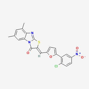 molecular formula C22H14ClN3O4S B5324291 2-{[5-(2-chloro-5-nitrophenyl)-2-furyl]methylene}-6,8-dimethyl[1,3]thiazolo[3,2-a]benzimidazol-3(2H)-one 