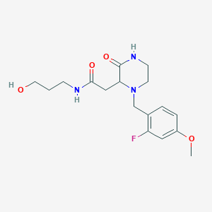 2-[1-(2-fluoro-4-methoxybenzyl)-3-oxo-2-piperazinyl]-N-(3-hydroxypropyl)acetamide