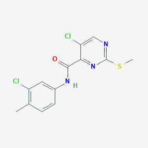 molecular formula C13H11Cl2N3OS B5324324 5-chloro-N-(3-chloro-4-methylphenyl)-2-(methylthio)pyrimidine-4-carboxamide 