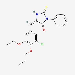 molecular formula C21H21ClN2O3S B5324396 5-(3-chloro-5-ethoxy-4-propoxybenzylidene)-3-phenyl-2-thioxo-4-imidazolidinone 