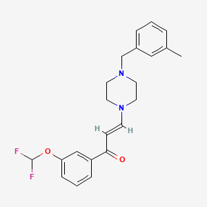 molecular formula C22H24F2N2O2 B5324400 1-[3-(difluoromethoxy)phenyl]-3-[4-(3-methylbenzyl)-1-piperazinyl]-2-propen-1-one 