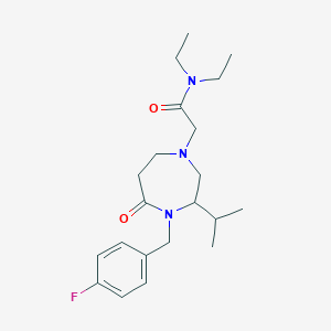 molecular formula C21H32FN3O2 B5324401 N,N-diethyl-2-[4-(4-fluorobenzyl)-3-isopropyl-5-oxo-1,4-diazepan-1-yl]acetamide 