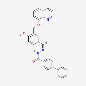 molecular formula C31H25N3O3 B5324417 N'-{4-methoxy-3-[(8-quinolinyloxy)methyl]benzylidene}-4-biphenylcarbohydrazide 