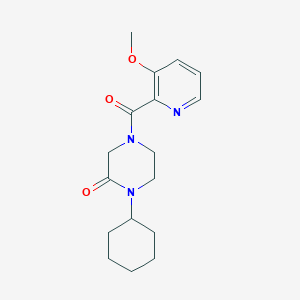 molecular formula C17H23N3O3 B5324432 1-cyclohexyl-4-[(3-methoxypyridin-2-yl)carbonyl]piperazin-2-one 