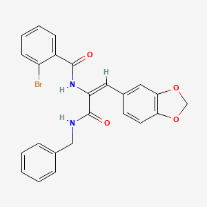 molecular formula C24H19BrN2O4 B5324433 N-{2-(1,3-benzodioxol-5-yl)-1-[(benzylamino)carbonyl]vinyl}-2-bromobenzamide 