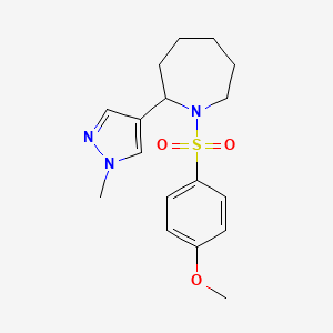 molecular formula C17H23N3O3S B5324451 1-[(4-methoxyphenyl)sulfonyl]-2-(1-methyl-1H-pyrazol-4-yl)azepane 