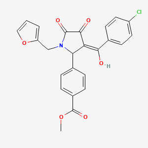 molecular formula C24H18ClNO6 B5324466 methyl 4-[3-(4-chlorobenzoyl)-1-(2-furylmethyl)-4-hydroxy-5-oxo-2,5-dihydro-1H-pyrrol-2-yl]benzoate 