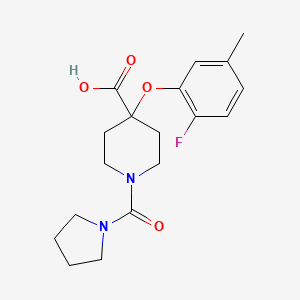 4-(2-fluoro-5-methylphenoxy)-1-(pyrrolidin-1-ylcarbonyl)piperidine-4-carboxylic acid