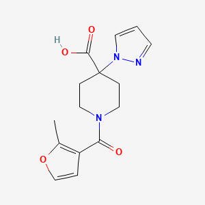 1-(2-methyl-3-furoyl)-4-(1H-pyrazol-1-yl)piperidine-4-carboxylic acid