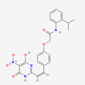 molecular formula C23H22N4O6 B5324520 2-{4-[2-(4-hydroxy-5-nitro-6-oxo-1,6-dihydro-2-pyrimidinyl)vinyl]phenoxy}-N-(2-isopropylphenyl)acetamide 