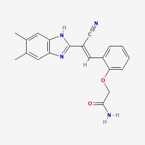 molecular formula C20H18N4O2 B5324544 2-{2-[2-cyano-2-(5,6-dimethyl-1H-benzimidazol-2-yl)vinyl]phenoxy}acetamide 