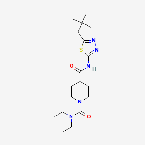 molecular formula C18H31N5O2S B5324559 N~4~-[5-(2,2-dimethylpropyl)-1,3,4-thiadiazol-2-yl]-N~1~,N~1~-diethyl-1,4-piperidinedicarboxamide 