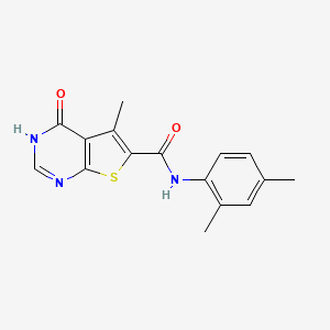 molecular formula C16H15N3O2S B5324616 N-(2,4-dimethylphenyl)-5-methyl-4-oxo-3,4-dihydrothieno[2,3-d]pyrimidine-6-carboxamide 