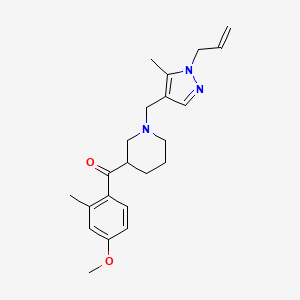 molecular formula C22H29N3O2 B5324623 {1-[(1-allyl-5-methyl-1H-pyrazol-4-yl)methyl]piperidin-3-yl}(4-methoxy-2-methylphenyl)methanone 