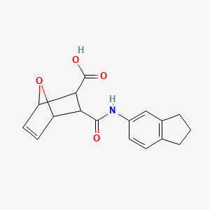 molecular formula C17H17NO4 B5324718 3-[(2,3-dihydro-1H-inden-5-ylamino)carbonyl]-7-oxabicyclo[2.2.1]hept-5-ene-2-carboxylic acid 