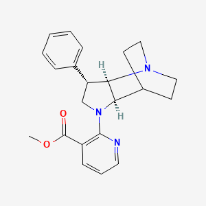 molecular formula C22H25N3O2 B5324731 methyl 2-[(2R*,3S*,6R*)-3-phenyl-1,5-diazatricyclo[5.2.2.0~2,6~]undec-5-yl]nicotinate 