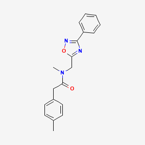 molecular formula C19H19N3O2 B5324738 N-methyl-2-(4-methylphenyl)-N-[(3-phenyl-1,2,4-oxadiazol-5-yl)methyl]acetamide 