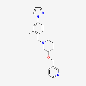 molecular formula C22H26N4O B5324745 3-[({1-[2-methyl-4-(1H-pyrazol-1-yl)benzyl]-3-piperidinyl}oxy)methyl]pyridine 