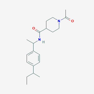 molecular formula C20H30N2O2 B5324764 1-acetyl-N-[1-(4-sec-butylphenyl)ethyl]-4-piperidinecarboxamide 