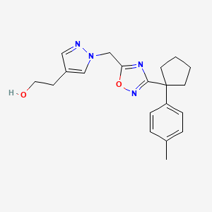 2-[1-({3-[1-(4-methylphenyl)cyclopentyl]-1,2,4-oxadiazol-5-yl}methyl)-1H-pyrazol-4-yl]ethanol